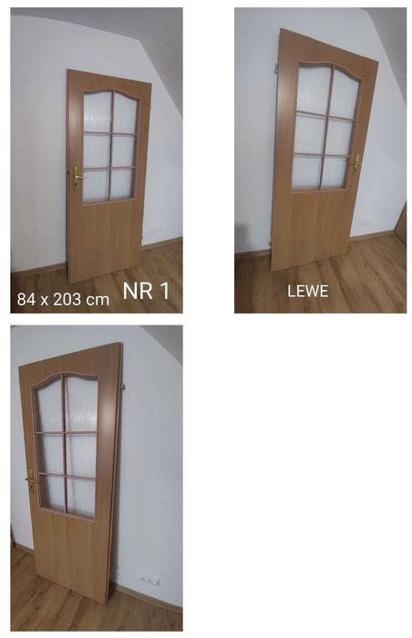 4 sztuki skrzydeł drzwi wewnętrznych 70 łazienkowe i 3 x 80 pokojowe