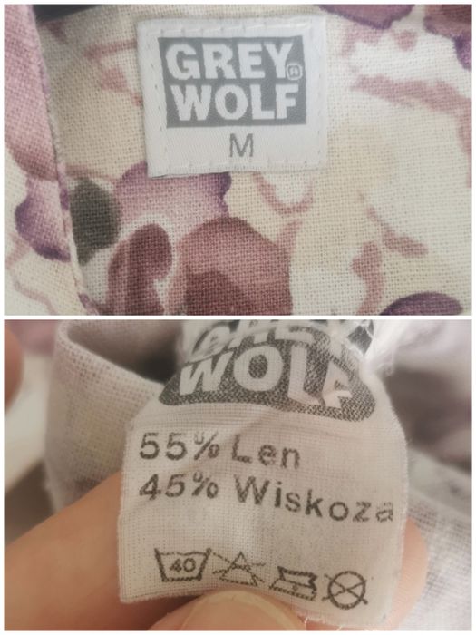 Grey Wolf sukienka lniana M L romantyczne kwiaty