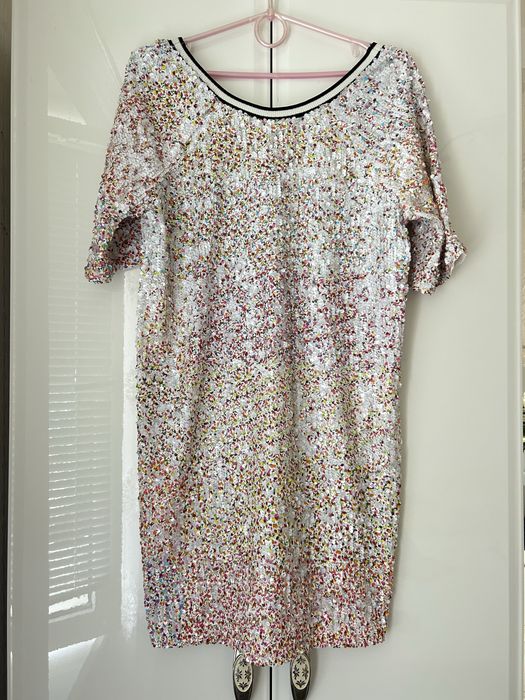 Шикарна нарядна святкова сукня плаття паєтки виріз на спині next