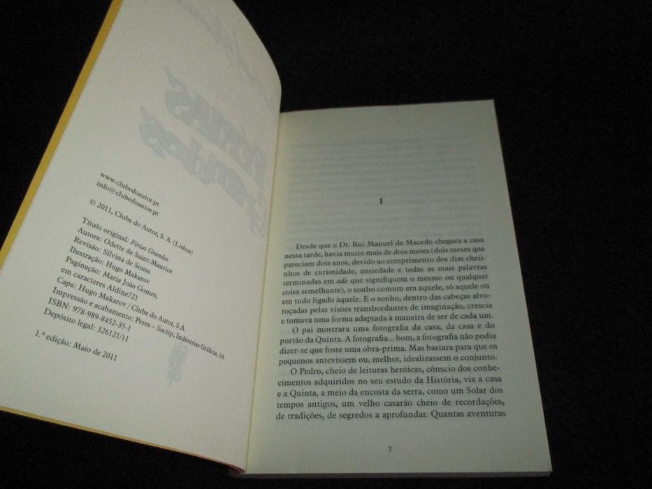 Livro Férias Grandes Odette de Saint Maurice 1ª edição 2011