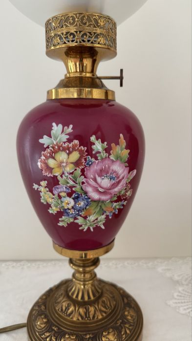 Candeeiro de mesa pintado à mão, vintage