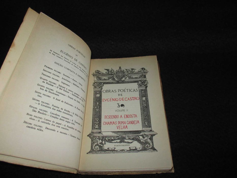 Livros Obras Poéticas de Eugénio de Castro Volumes IX e X 1944