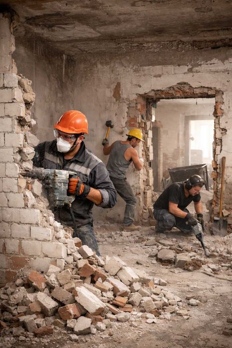 Prace wewnątrz budynków -burzenie ścian, skuwanie posadzek, tynków!