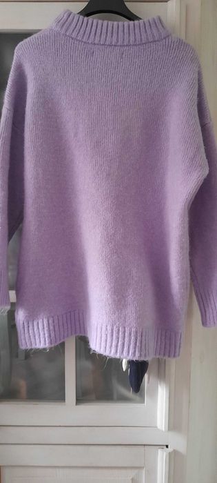 Sweter liliowy xs oversize