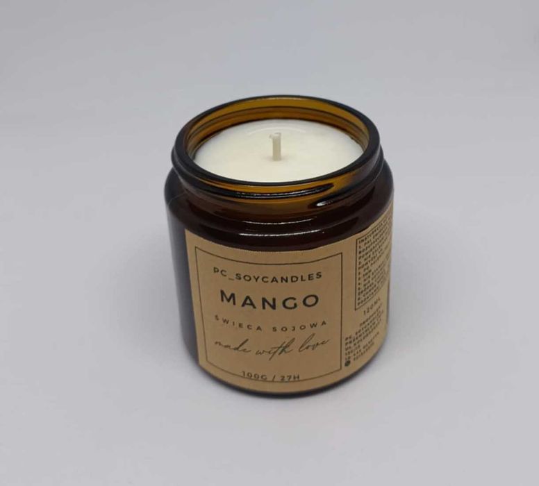 Świeca Sojowa Zapachowa Mango 120ml 27h