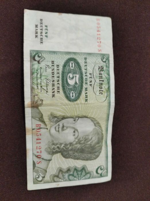Nota 5 marcos - Alemanha, 1980