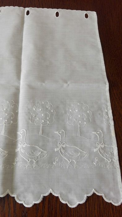 Firanka, zazdrostka, bawełna haftowana, 170x48, motyw gąsek