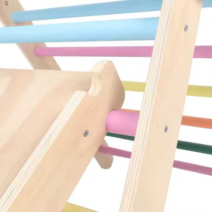 Drewniany Plac Zabaw 3w1 Drabinka, Bujak, Ścianka, Zestaw Wspinaczkowy