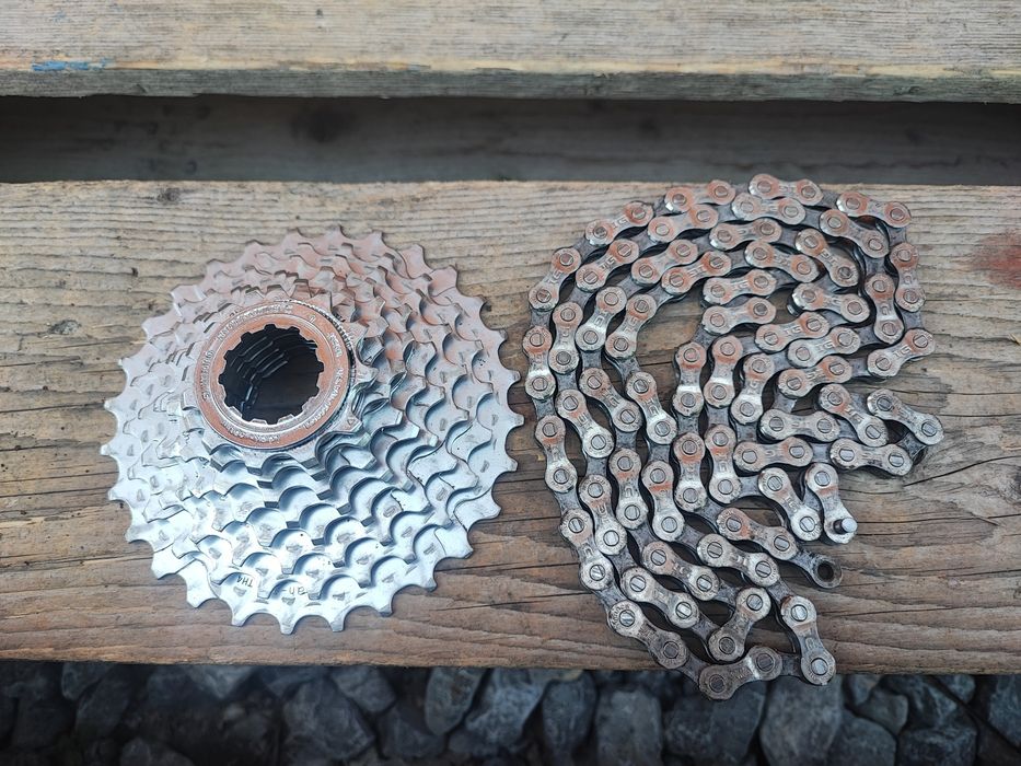Kaseta rowerowa Shimano Deore LX M565 8s + łańcuch IG retro mtb