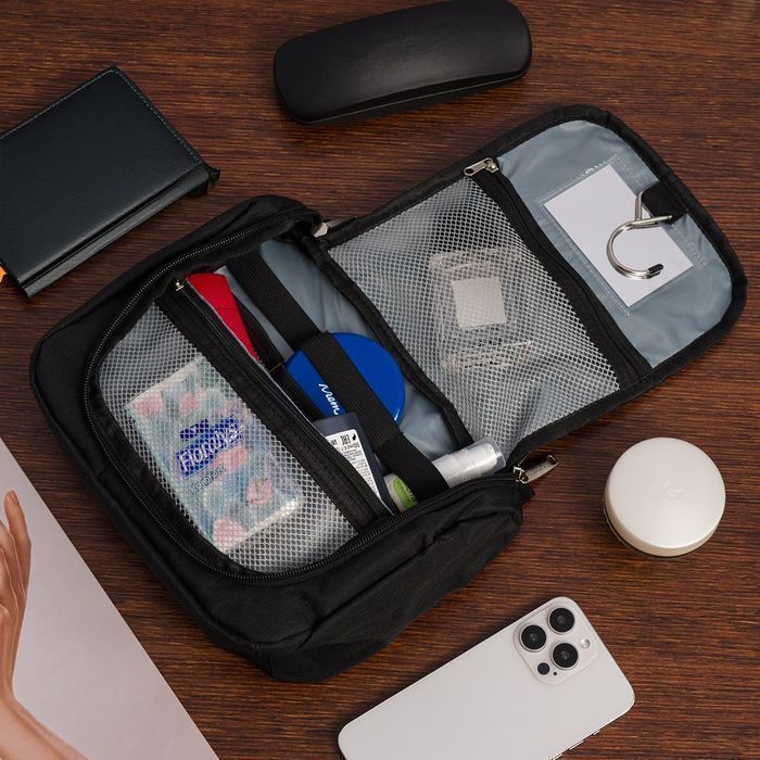 Kosmetyczka podróżna czarna unisex organizer lusterko Beltimore