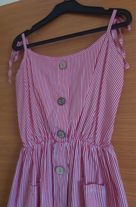 Vestido Riscas Vermelho Menina, 11-12A