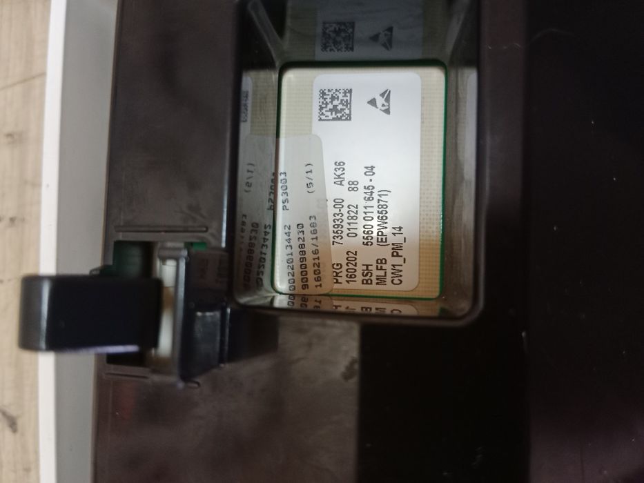 Painel frontal de comando máquina de lavar roupa Bosch