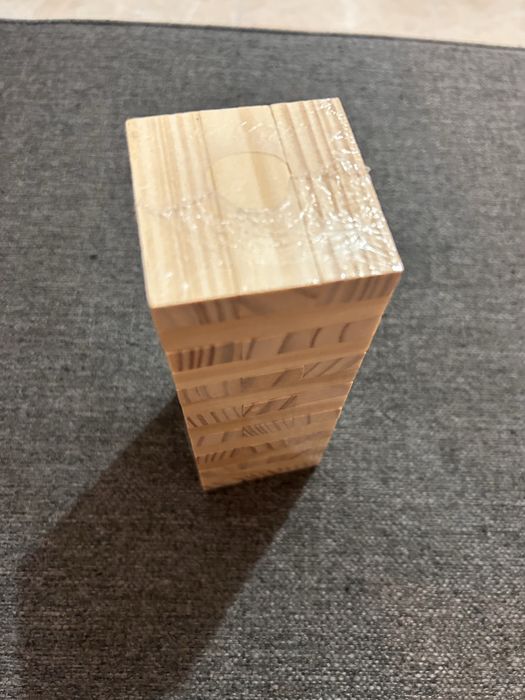 Jogo Jenga em Madeira Natural (Novo) – Ideal para Personalizar