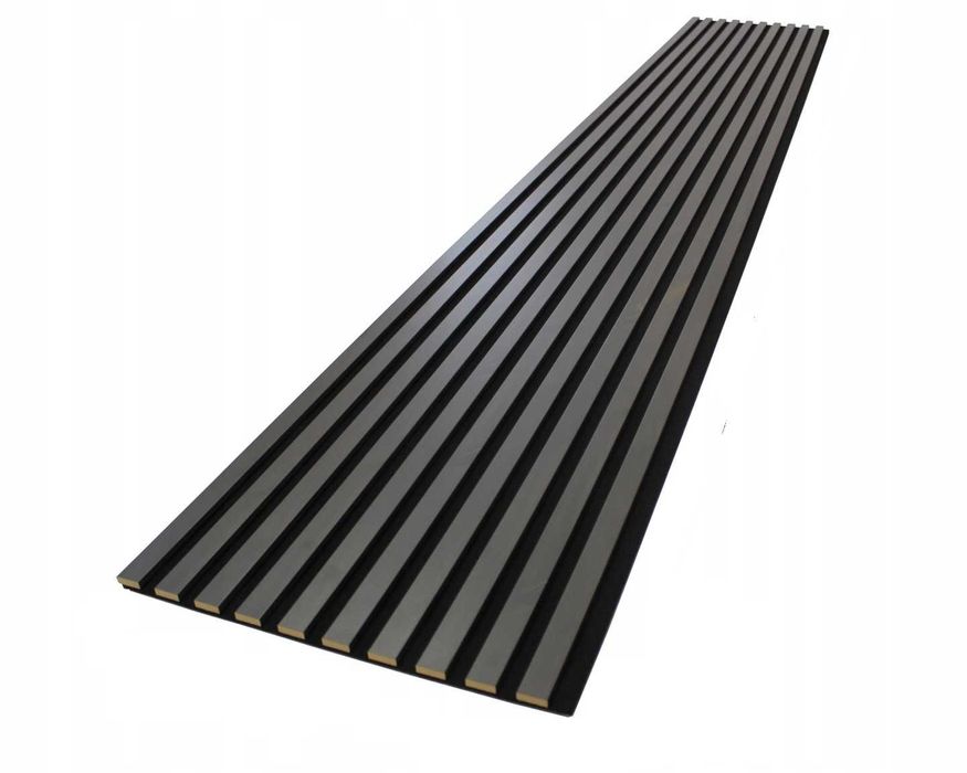 Lamele ścienne akustyczne275x45 cm na czarnym filcu Black Wood