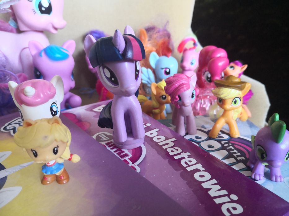 Mega paka MLP książki, figurki, zabawki interaktywne