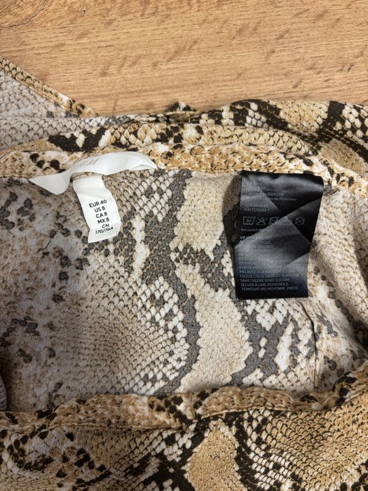 Spódnica midi z viscozy H&M wezowy wzor S/M
