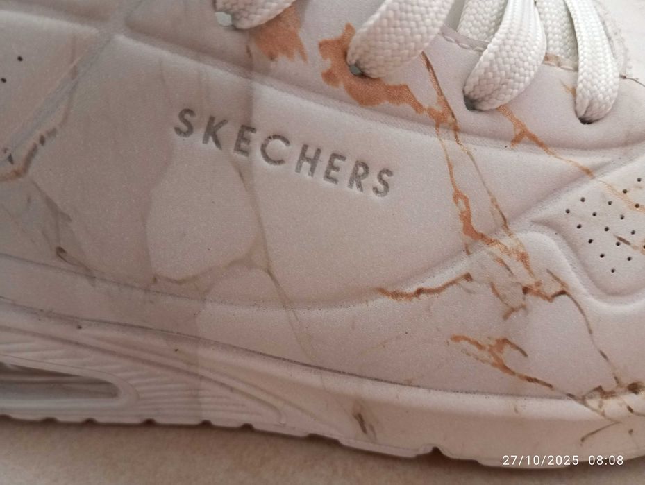 Skechers Uno Slippers, White/Marble, Size 39 – TOMAR64584253692546122