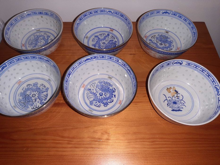 Conjunto de 6 taças de arroz chinesas bago de arroz