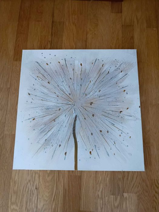 Quadro com flor dourada