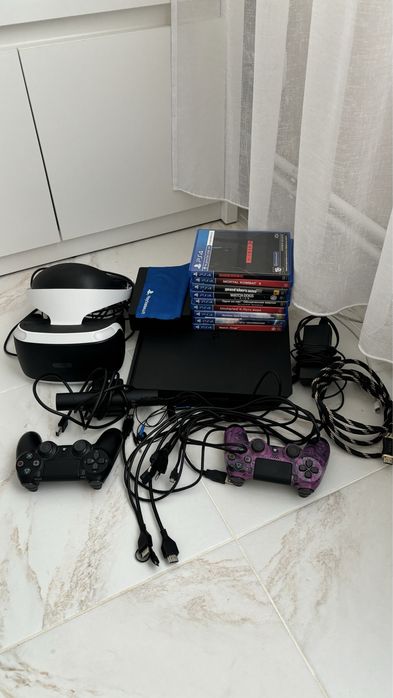 PS4 Slim + PS VR + 9 Дисків