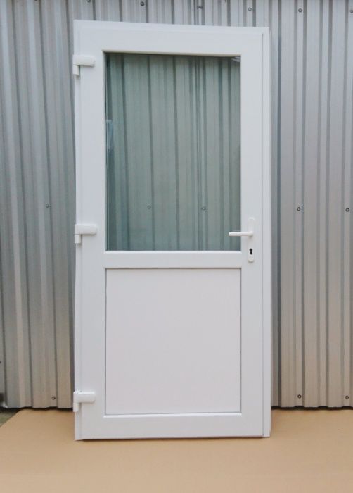 drzwi zewnętrzne sklepowe 90-210 białe DOSTAWA CAŁA POLSKA, RÓŻNE ROZM