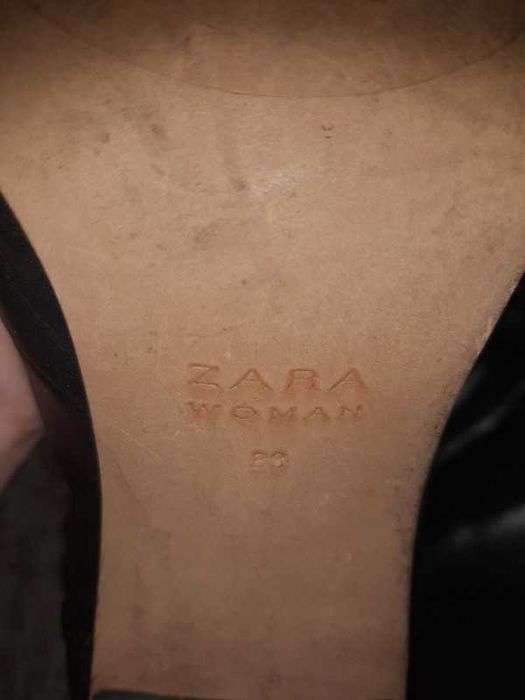 Skórzane botki Zara Woman 38