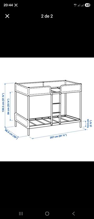 Cama beliche para 2 colchões