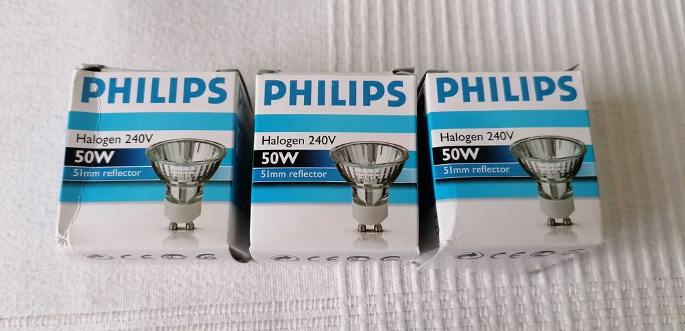 Nowe 3 żarówki halogenowe Phillips 50w GU10