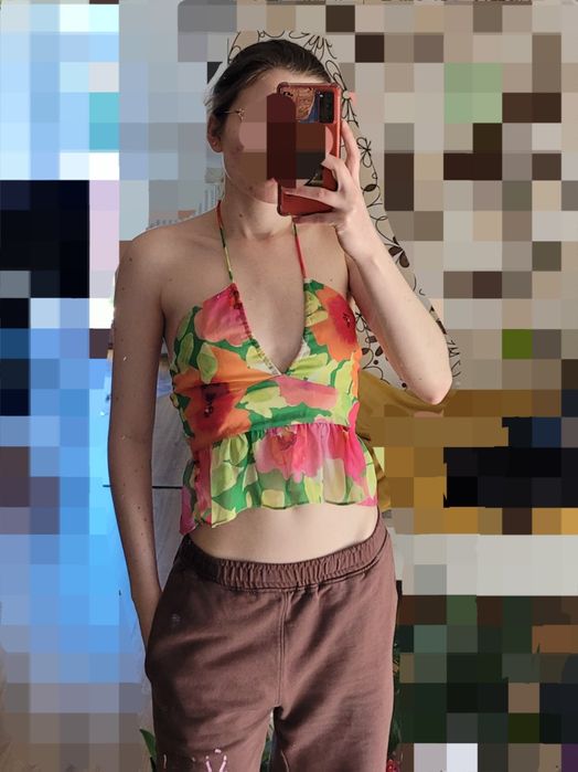 Top bluzka bluzeczka kwiatowy floral cute