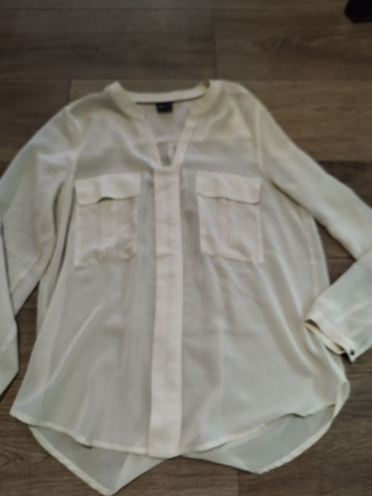 Bluzka koszulowa zwiewna beżowa