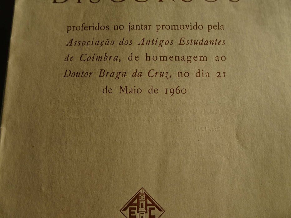 Discursos jantar Associação Antigos Estudantes de Coimbra 1960