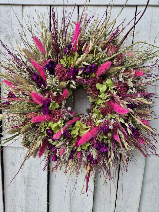 Wianek z suszonych kwiatów suszu roślin naturalny ręcznie wykonany #rę