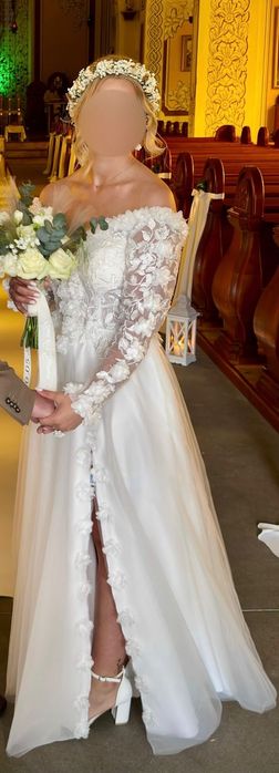 Suknia ślubna biała styl rustykalny
