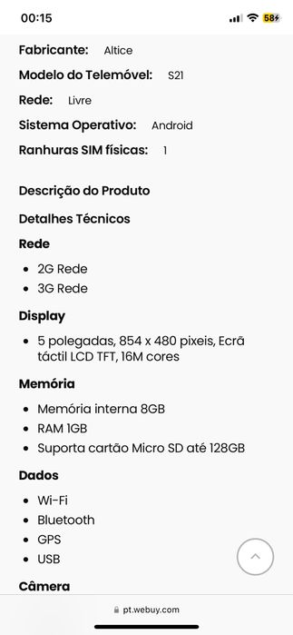 Altice S21, em bom estado