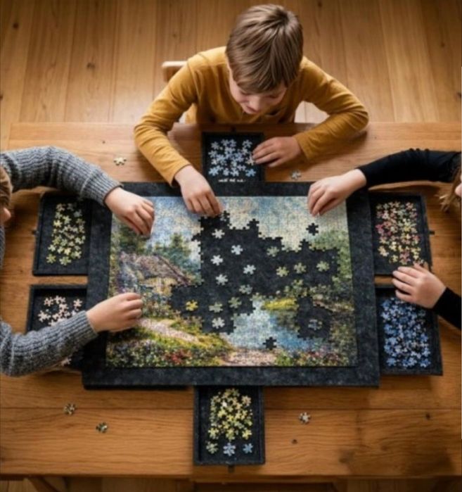 Deska do przechowywania puzzli z 6 szufladami
