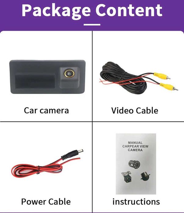 Штатна камера заднього виду 1080p AHD для: VW, Volkswagen, Audi, Skoda