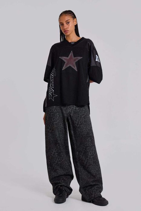 Джинси Jaded London Leopard Fade Colossus Jeans Charcoal