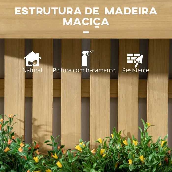 Floreira de Parede com Treliça de Madeira