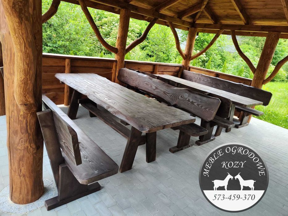 CENY DO KOŃCA LUTEGO Meble ogrodowe drewniane góralskie Lite drewno