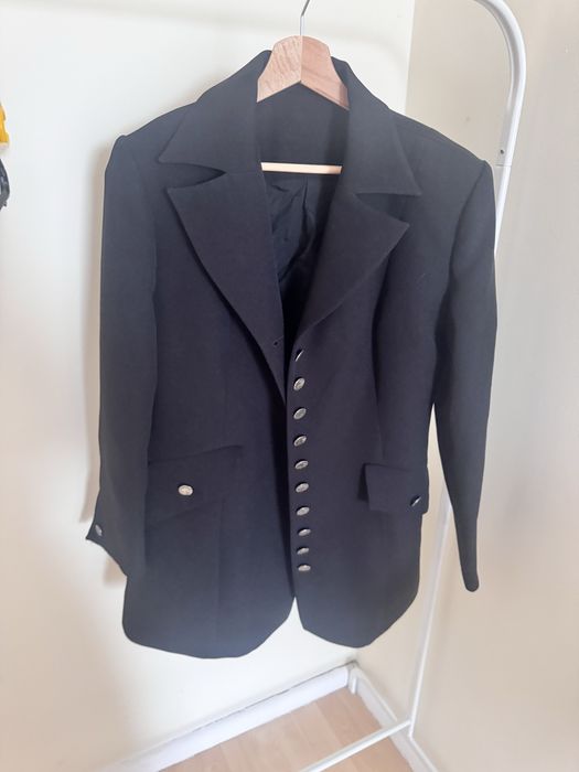 Czarna dłuższa marynarka żakiet elegancka kimitex 38 m old money