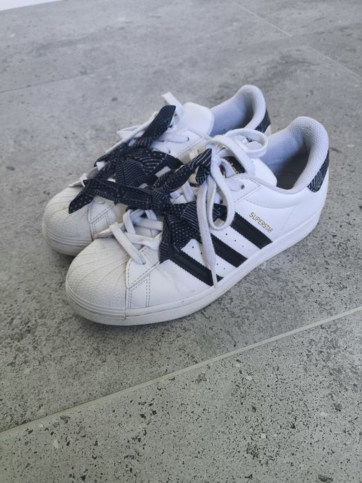Adidas Superstar 38 24,5 cm Bow kokarda białe czarne adidasy sneakersy