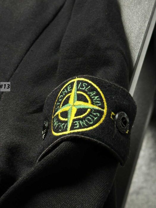 Зип Худи Черное Стон Айленд - Кофта Stone Island - Олімпійка Стоник