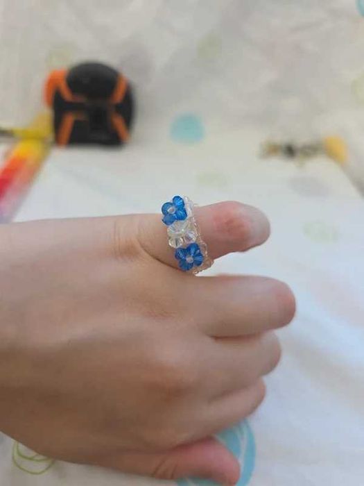 Conjunto / Lote de brincos + anel - brincos azuis e anel transparente e azul