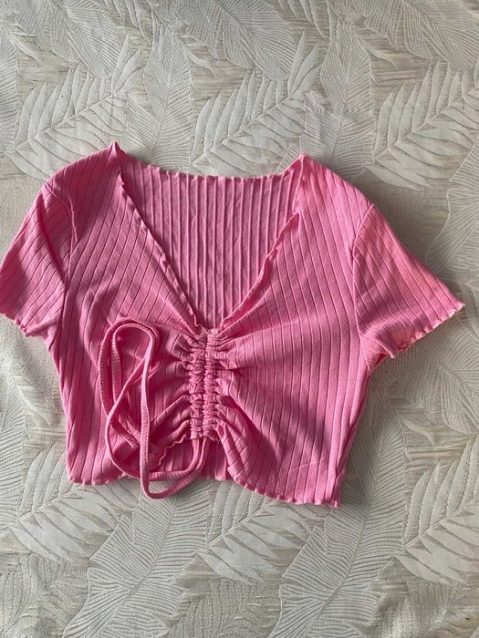 Koszulka różowa ze ściągaczem