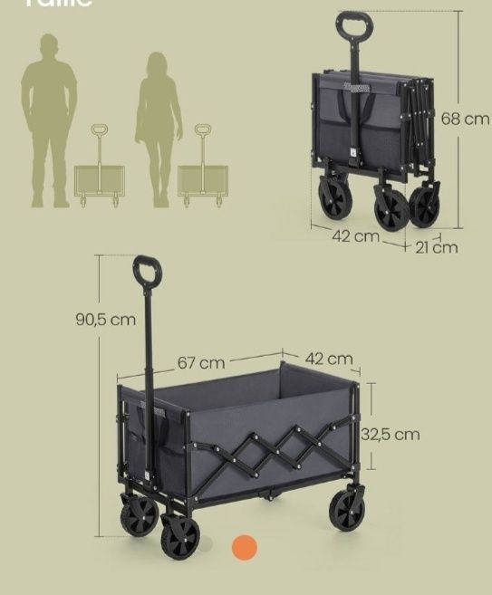 Składany wózek transportowy 150kg