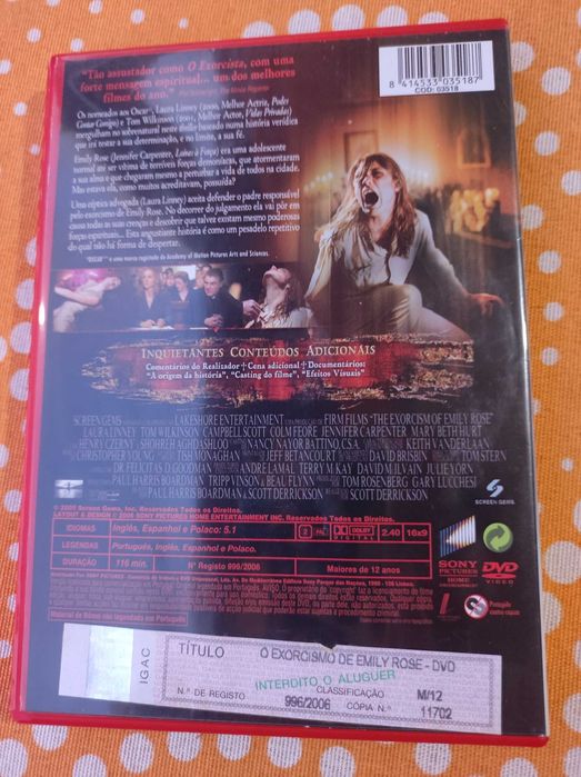 Dvd Filme de terror o Exorcismo de Emily Rose