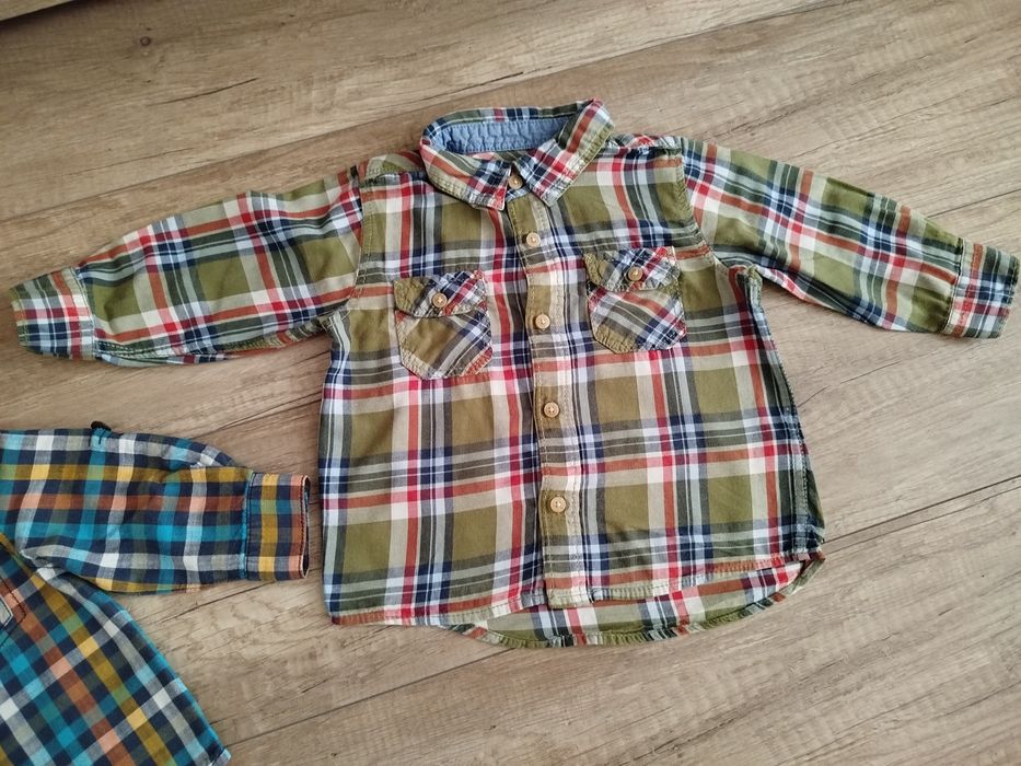 Zestaw koszula w kratę, rozmiar 80
