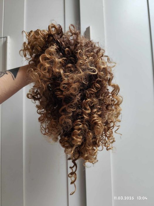 Peruka afro loki brąz brązowa WIG brown