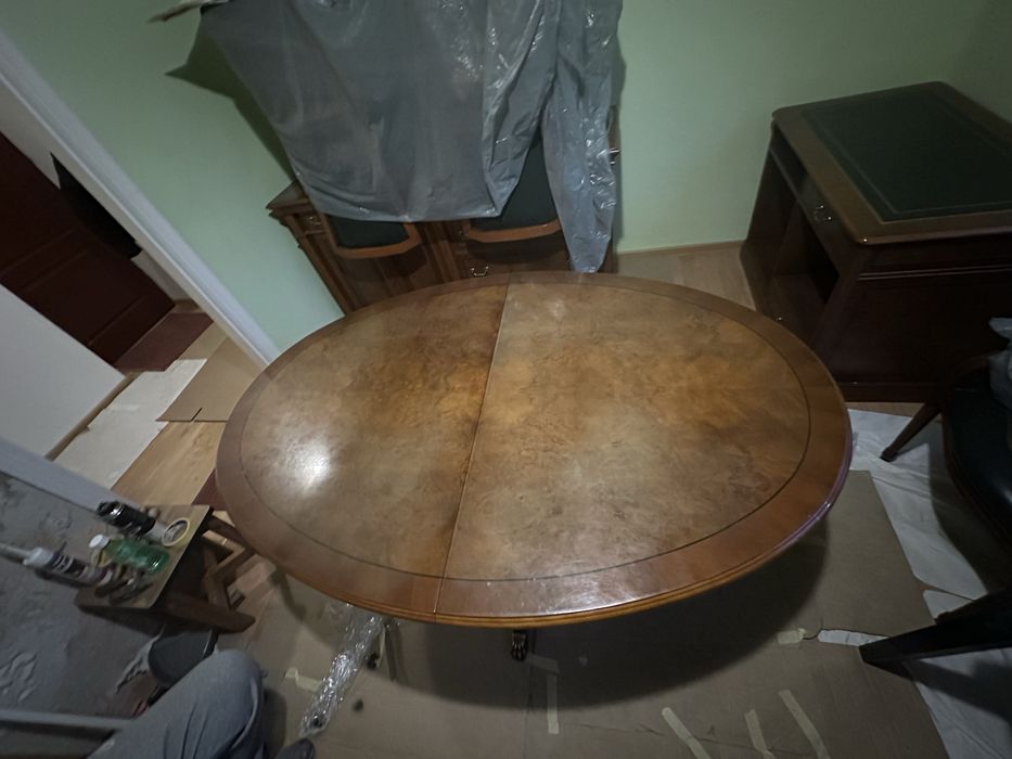 Komplet Mebli Gabinetowych | Lite Drewno & Skóra Naturalna