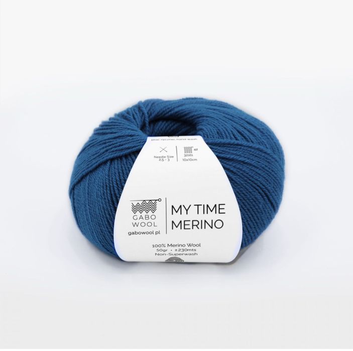 Gabo wool my time merino kolor kobalt 9600 -nowy, nierozpakowany motek